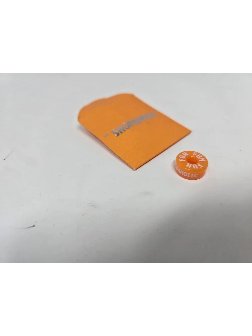 Shopaholic Orange FUN Button Charm